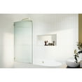 thumbnail image 5 of Glass Warehouse Aurora 58.25" x 34"  Frameless Bath Shower Door - Single Fixed Panel Fluted Frosted Radius Left Hand Satin Brass Satin, 5 of 5