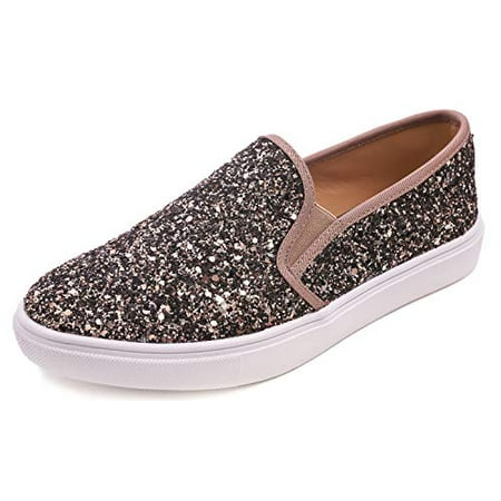 

Feversole Women s Fashion Slip-On Sneaker Casual Flat Loafers Light Brown Size 6.5 M US