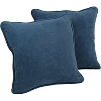 Blazing Needles Corded Microsuede Throw Pillow, 18", Indigo 2 Count