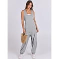 thumbnail image 3 of ANRABESS Harem Jumpsuit for Women Sleeveless Baggy Overalls Romper with Pockets, Drawstring Loose Summer One Piece Outfit Size L, 3 of 8