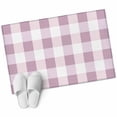 thumbnail image 2 of Pink White Buffalo Check 2x3 Door Mat Rug, Farmhouse Plaid Modern Geometric Non-Skid Rubber Backing Large Rectangle Rugs - Living Room Bedroom Home Office, Indoor Floor Mat Carpets Washable Rug, 2 of 9