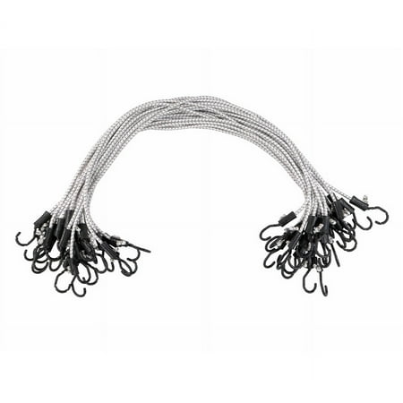 

(25 Pcs) 48” Heavy Duty Adjustable Bungee Cords with hook - Polypropylene (PP) Bungee Cords for Outdoor Camping Household - Extendable upto 72 inches