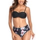 thumbnail image 1 of Traje de baño de mujer estampado de 2 piezas de bikini cómodo de cintura alta de color sólido estilo playa OAVQHLG3B Store  lin121212, 1 of 4