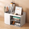thumbnail image 4 of Caja de almacenamiento para bolígrafos de escritorio, cajón multifuncional de gran capacidad, organizador de papelería de escritorio, caja de almacenamiento simple de plástico, 4 of 4