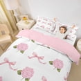 thumbnail image 3 of Erosebridal Garden Hydrandrea Flower Twin Bedding for Girls, Kawaii Pink Bow-Tie Duvet Cover Set, Pink Reversible 2pcs, 1 Duvet Cover and 1 Pillowcase, No Comforter, 3 of 6