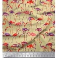 thumbnail image 1 of Soimoi Poly Georgette Fabric Flamingo Bird Print Sewing Fabric Yard 42 Inch Wide, 1 of 3