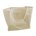 thumbnail image 4 of Bolsa de playa de malla grande y plegable para compras de comestibles, vacaciones y camping. Caqui, 4 of 8