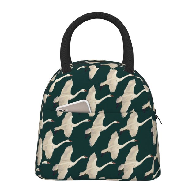 Disketp Flying Swans Bolsa Térmica para Almuerzo, Lonchera con Abertura Amplia y Gran Capacidad, Organizador Reutilizable para Mujeres, Hombres y Adultos