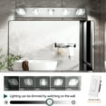 thumbnail image 4 of 31" Modern Chrome 5-Light LED Vanity Light, Square Acrylic Lampshades Wall Mount Fixture for Bathroom, Mirror Lighting, 4 of 9