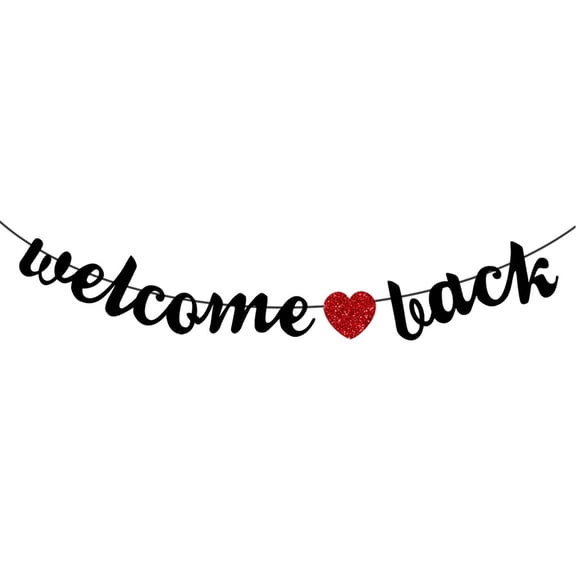 Glitter "Welcome Back" Back to School Banner - Back to School Decorations, Welcome Back to School Banner, Perfect First Day of School Decor for Classroom & Party
