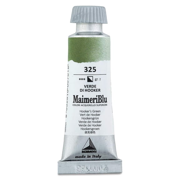 Maimeri Blu Artist Watercolor - Hooker's Green, 12 ml Tube