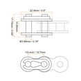 thumbnail image 2 of Uxcell 6Pack #40 Conector de enlace de rodillo de cadena, enlaces divididos de acero al carbono de 1/2" de paso para cadena 08A, 2 of 6