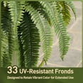thumbnail image 4 of HZshop 48" Boston Ferns Artificial Outdoor Plants - 33 Fronds UV Resistant Faux Greenery with Taper Planter- Realistic Fake Bushes Front Porch Decor for Garden, Patio, Indoors - Set of 1, VN153, 4 of 9