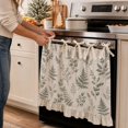 thumbnail image 3 of Tie Top Linen Botanical Oven Curtain 21 X 30 Inch Light Filtering Rustic Farmhouse Kitchen Window Decor for Small Windows, 3 of 3