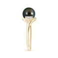 thumbnail image 3 of Angara Tahitian Cultured Pearl Bypass Ring with Diamond Trio in 14K Yellow Gold for Women | June Birthstone Jewelry for Her, 3 of 8