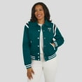 thumbnail image 4 of Women's WEAR by Erin Andrews Midnight Green Philadelphia Eagles Varsity Lightweight Full-Snap Jacket, 4 of 5