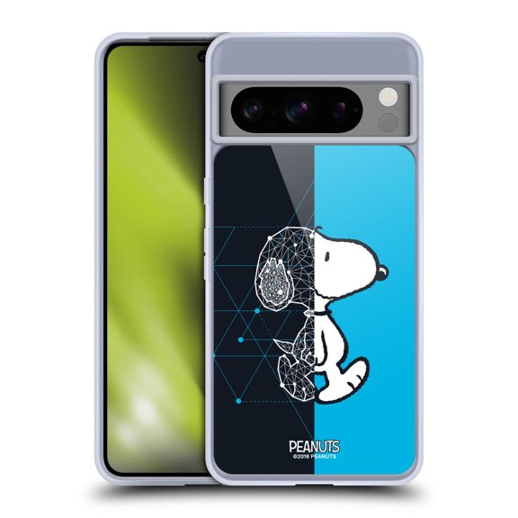 Head Case Designs Officially Licensed Peanuts Halfs And Laughs Snoopy Geometric Soft Gel Case Compatible with Google Pixel 8 Pro
