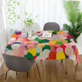 thumbnail image 3 of Yayeee Tablecloths 54" x 72" Rectangle Wrinkle Resistant Party Table Cover, Pink Colorful Circles, 3 of 8