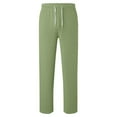 thumbnail image 4 of yocbz Boys Athletic Performance Pants Kids Boy School Uniform Pants Fleece Lined Flat Front Chino Pants Stretch Cotton Chino Trousers Light Green,11-12 Years, 4 of 5
