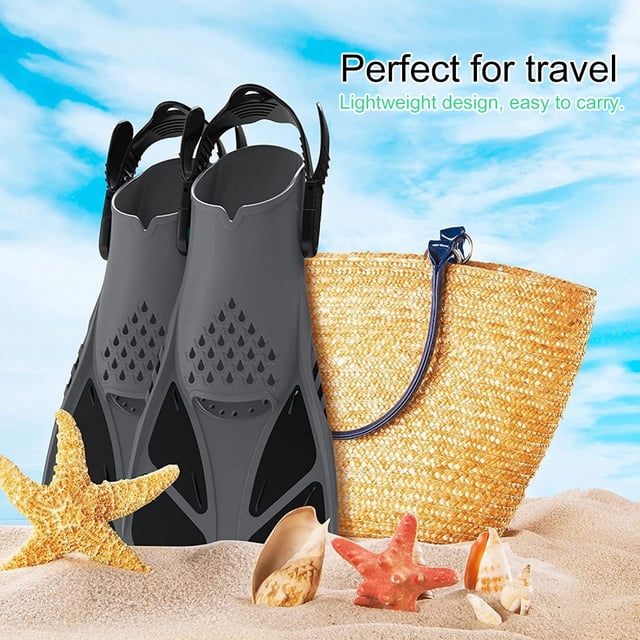 Buceo Natación Aletas Adultos Deportes acuáticos Entrenamiento Pie Aletas (Negro L/XL)