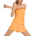 thumbnail image 2 of Camiseta sin mangas de entrenamiento para mujer, cuello redondo, secado rápido, transpirable, sin mangas, camiseta deportiva con rayas reflectantes para correr naranja 10, 2 of 5