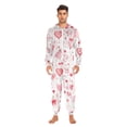 thumbnail image 2 of Valentine's Day Design Heart Adult onesie Pajamas, Crystal Velvet Ultra Soft Warm Jumpsuit for Men and Women, 2 of 7