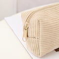 thumbnail image 4 of Shark Embroidery Stationery Storage Bag, Animal Design Zippered Pencil Case, Desk Organizer for Pens and Markers, Light Gray, 4 of 8