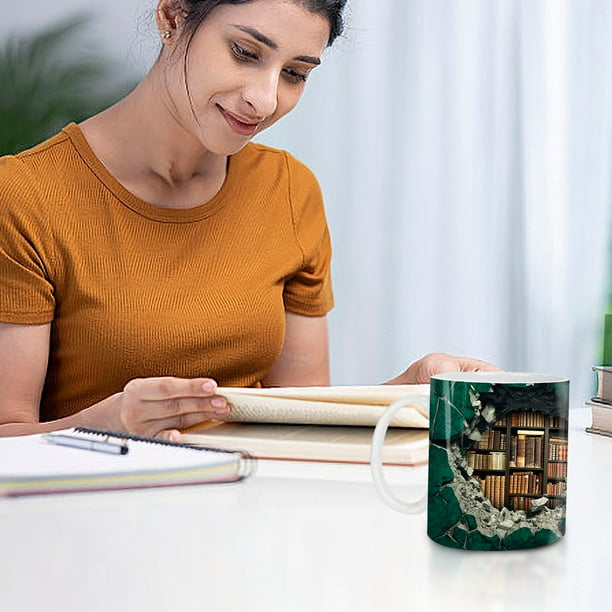 Ganfancp Bookshelf Mug Couple High Beauty Ins Style Cup Art Sense Toothbrush Cup Plastic Wash Cup Rebajas Flash Deals Taza 1Pc