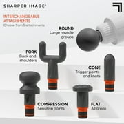 Sharper Image® Powerboost® Deep Tissue Percussion Massager Full Body Massage Gun, with 5 Interchangeable Attachments, White
