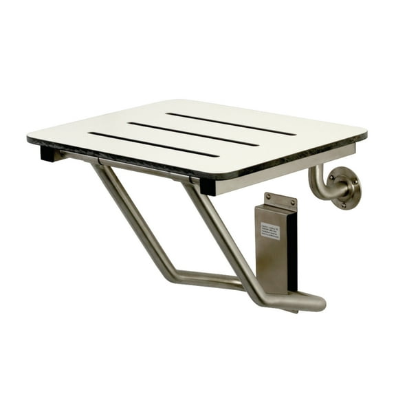 Kingston Brass KBSS1816 Adascape 18" x 16" Wall Mount Fold Down Shower Seat, Brushed Stainless Steel