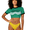 Green Yellow, variant on ITAWES Women's Two Piece Rash Guard Swimsuit, Short Sleeve Crop Top & High Cut Bikini Bottom, Sun Protection Swimwear