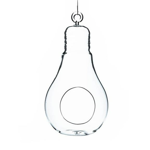 Athenas Garden HCH0607 7 x 3.5 in. Clear Bulb Hanging Glass Terrarium & Candle Holder, Set of 2
