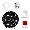 thumbnail image 4 of Yiaed Crescent and Stars Print Bone China Decorative Plate Ceramic Dinner Plates Art Crafts with Display Stand-7in, 4 of 6
