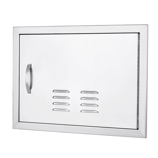 QinaQin Puerta doble de acceso para BBQ en acero inoxidable 304 cepillado, panel de uso rudo para cocina exterior, isla de parrilla o gabinete de patio