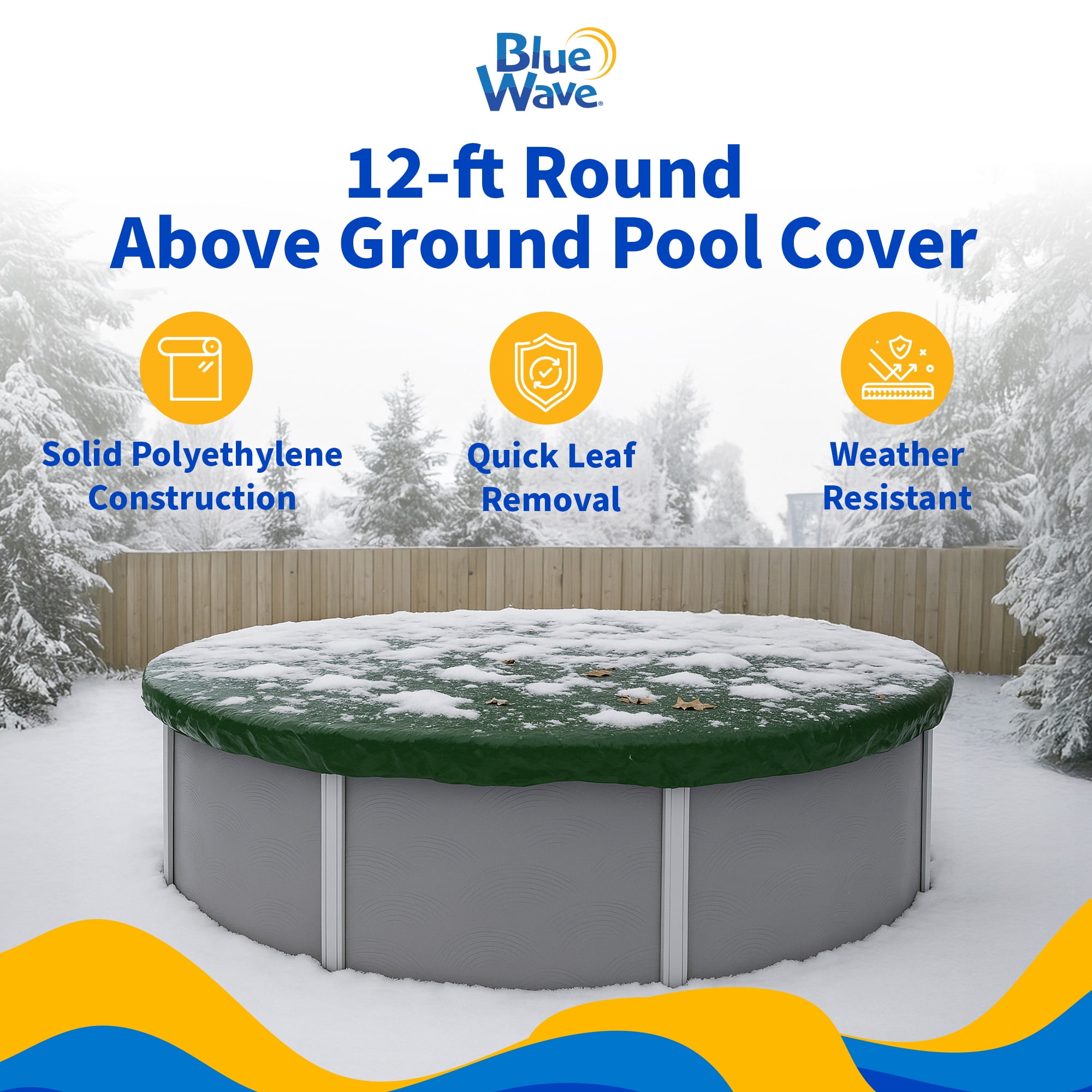 Blue Wave Products 12' Forest Green Winter Pool Covers for Above-Ground Pools