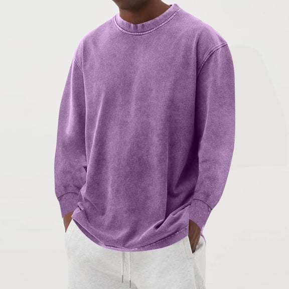 Ceisia Men's Oversize Vintage Washed Long-Sleeve T-Shirt | Relaxed Casual Top Gift