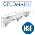 thumbnail image 5 of GRIDMANN 14" x 72" NSF Stainless Steel Kitchen Wall Mount Shelf w/ Backsplash, 5 of 7