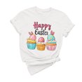 thumbnail image 3 of VBTAPA Womens Happy Easter Shirt Cute Bunny T-shirt Funny Holiday Graphic Tees Lightweight Crewneck Pullover Blouse Prime Sales Today White L, 3 of 4