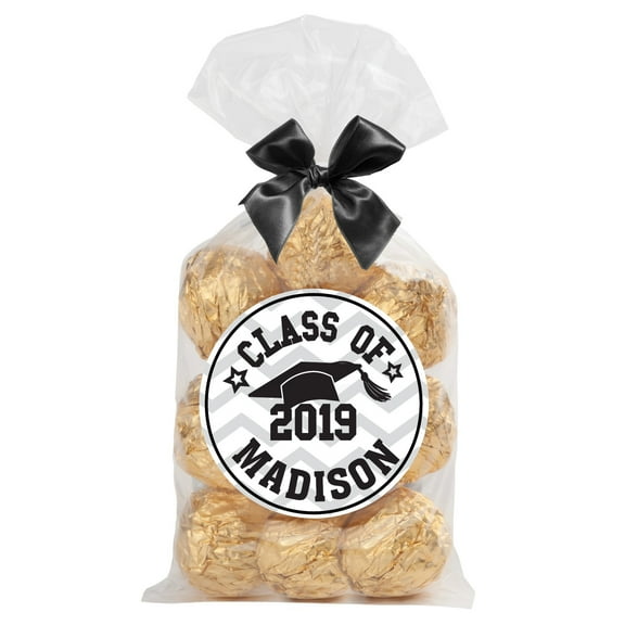Graduation Personalized 24-Pc Sticker and Treat Bag Set