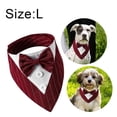 thumbnail image 2 of Bandana de boda para perro, collar para perro con pajarita, disfraz de cumpleaños, esmoquin ajustable para fiesta de mascotas, rayas rojas, 2 of 5