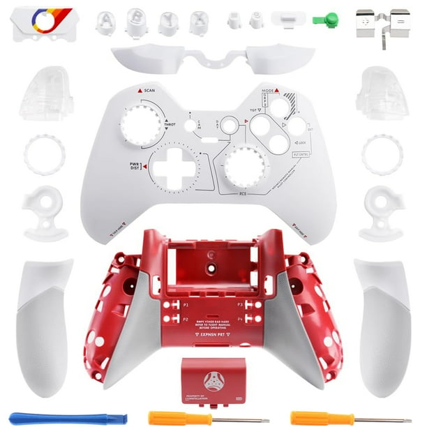 Juego de carcasa de repuesto personalizada, juego completo de cubierta frontal y placa trasera para el mando inalámbrico Xbox One Elite (modelo 1698)