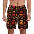 thumbnail image 2 of Picia Animal pattern Mens Swim Trunks with Compression Liner Stretch Beach Shorts Quick Dry with Zipper Pockets No-Chafing Board Shorts-Medium, 2 of 9