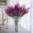 thumbnail image 2 of Sinhoon 8 Bundles Artificial Flowers Plastic Fake Outdoor Plants Faux Uv Resistant Decor (Fuchsia), 2 of 7