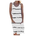 thumbnail image 4 of Sngxgn Women's Long Tank Maxi T-Shirt Summer Casual Dress(White,XL), 4 of 4