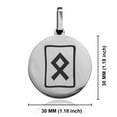 thumbnail image 2 of Stainless Steel Elder Futhark Othala Rune Round Medallion Pendant Necklace, 2 of 3
