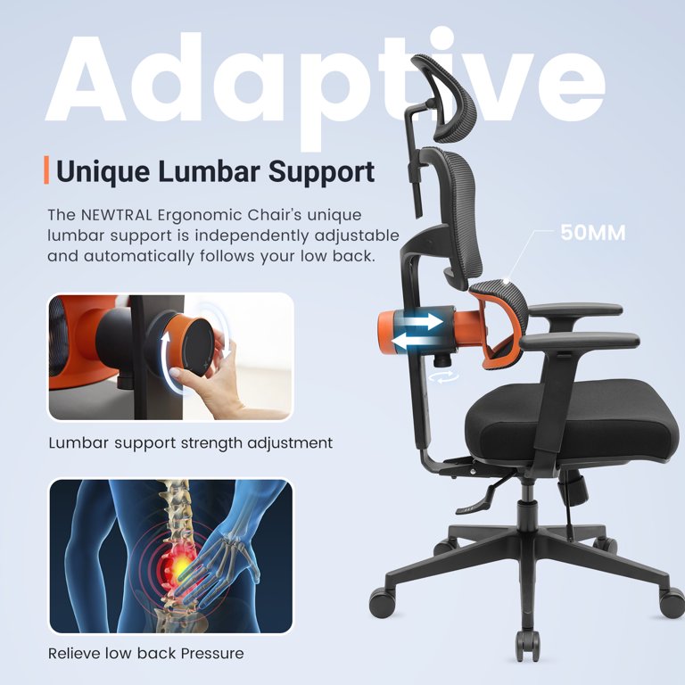 ikayaa Ergonomic Office Chair with Footrest High Back Desk Chair with  Unique Adjustable Lumbar Support, Backrest, 4D Armrest Recliner Chair for  Home Office, Seat Depth Adjustment, Tilt Function 