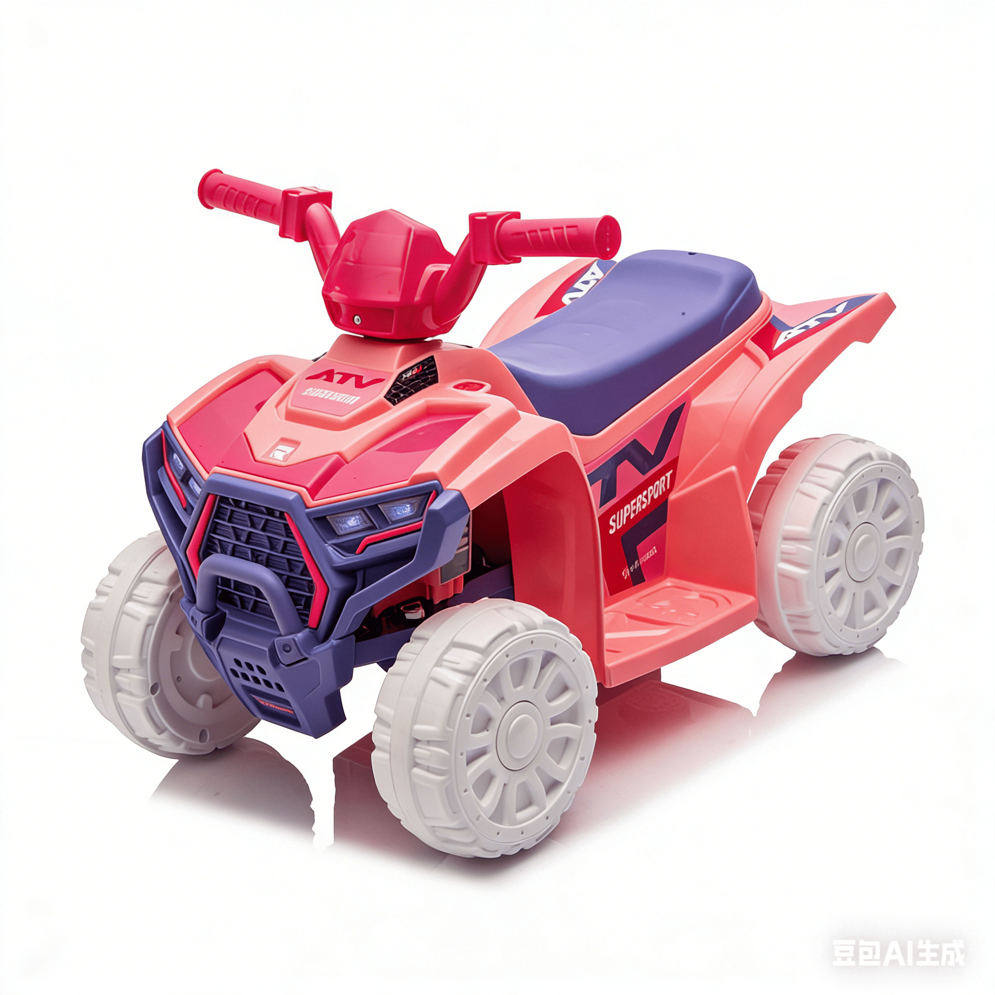6V Ride on ATV Toys for Kids 3-5, Mini Battery Powered Motorized Quad for Kids with Anti-Slip Wheels, Toddler Car for Girls Boys, Pink