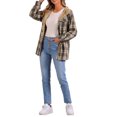 thumbnail image 2 of INSPIRE CHIC Plaid Fleece Jacket for Women's Casual Lapel Collar Hooded Shacket Jacket, 2 of 5