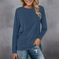 thumbnail image 2 of PENGXIANG T-Shirts Confortables pour Femmes, Hauts Quotidiens, Col Rond, Manches Longues, Blouse à Imprimé Floral, Tunique Décontractée, 2 of 4