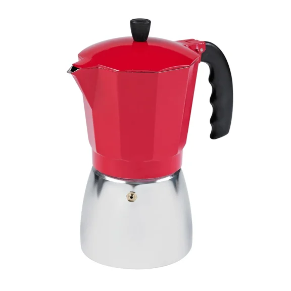 Imusa New 3 Cup Traditional Espresso Stovetop Coffeemaker, Red,Removable